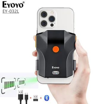 Сканер штрих-кода Eyoyo 2D Bluetooth Back Clamp Ручной 1D QR-сканер 2.4G Беспроводной Считыватель штрих-кода Для iPhone, Android, IOS