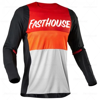 Летняя футболка для мотокросса MTB, мужская дышащая футболка для гонок на горных велосипедах Mtb с длинным рукавом, Профессиональная быстросохнущая майка для велоспорта