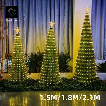 Идеальное Светодиодное приложение Smart Christmas Tree Lights Dream Color Fairy String Light со Звездным Верхом DIY Светодиодная Гирлянда для Рождественского Праздничного Декора