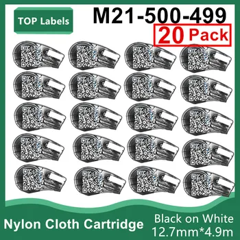 20 Упаковок Совместимых Нейлоновых картриджей для этикеток M21-500-499 Черного и белого цвета, используемых в лаборатории общей идентификации этикетировщиков, маркировки проволоки.