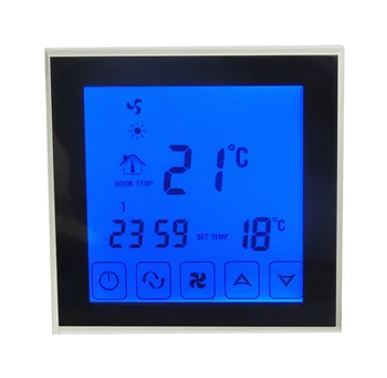 программируемый термостат нагрева охлаждения с синей подсветкой сенсорного экрана 2p 4p с программой синхронизации