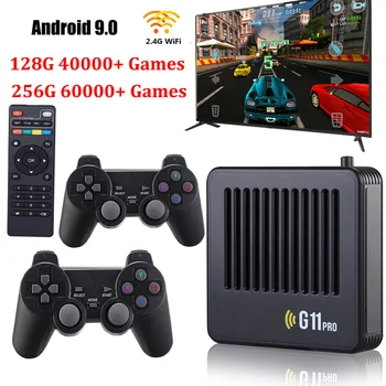 Игровая Приставка G11 Pro Game Box 128G, Встроенные 40000 + Ретро-игр, Беспроводной Геймпад 2.4G, Игровая приставка 4K HD TV Для PS1/GBA