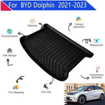 Автомобильные коврики для багажника BYD Dolphin Аксессуары 2021 2022 2023 Материал EVA, Легко моющийся Автомобильный Задний грузовой лоток, коврик для багажника, Автоаксессуары