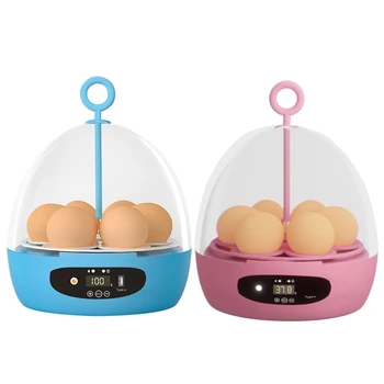 Интеллектуальный инкубатор для яиц Инкубатор для высиживания 6 яиц Инкубаторы для утиных и перепелиных яиц с полностью автоматическим переворачиванием яиц 090C