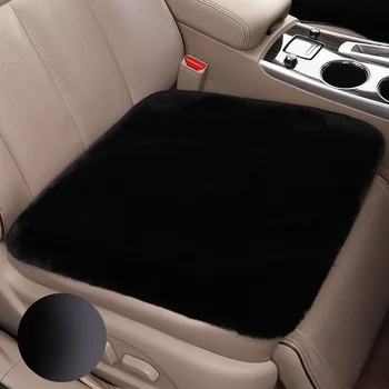 Универсальная зимняя подушка для автомобильного сиденья с имитацией меха кролика, чехол для автомобильного сиденья из толстого плюша, мягкий и теплый