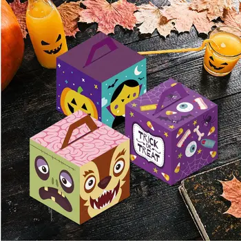 4 шт., Коробка конфет на Хэллоуин, Упаковка для печенья 