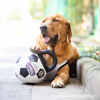 Новый Игрушечный мяч для собак с резиновой ручкой, Интерактивный тренировочный мяч Juguetes Para Perro, Товары для домашних животных средних и крупных собак