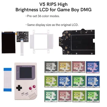 V3 8 Красочных моделей Полноразмерный комплект ЖК-дисплея с подсветкой RIPS Backlight Для консоли GameBoy DMG GB DMG и предварительно вырезанного чехла