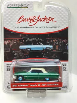 1: 64 1963 Chevrolet Impala SS 409 Кабриолет Лазурно-Аква-Поли-Зеленая машина Коллекция моделей автомобилей
