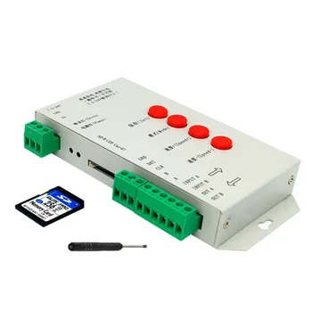 Светодиодная лента с полноцветным управлением Алюминиевый корпус DMX512 RGB Цифровой 2048 пикселей светодиодный контроллер с SD-картой 256 МБ