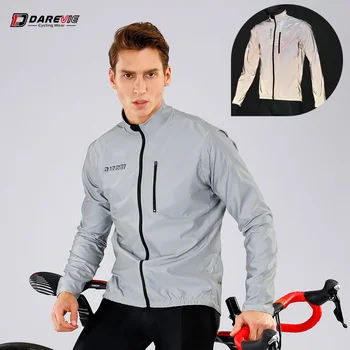 DAREVIE Велосипедная куртка Полностью Светоотражающая Велосипедная куртка Со Съемными рукавами Велосипедная Куртка Велосипедная Куртка Мужская С открытыми рукавами Велосипедный жилет