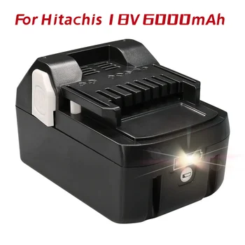 18 В 6000 мАч Литий-ионная Аккумуляторная Аккумуляторная Дрель Электроинструмент батарея для Hitachi BCL1815 EBM1830 BSL1840 Батарея СВЕТОДИОДНЫЙ дисплей