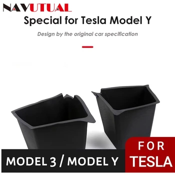 Боковой ящик для хранения в багажнике автомобиля Под сиденьем Органайзер Стекающийся коврик Перегородка Для укладки и уборки Tesla Model Y 2020-2022