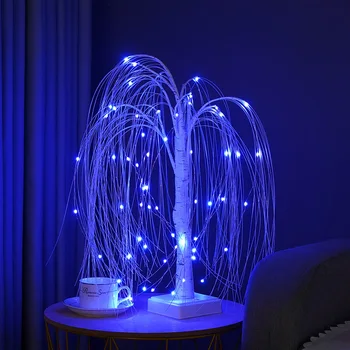 Светодиодный Ивовый ночник Gypsophila Colorful Tree, Настольная лампа с дистанционным управлением для домашней спальни, Свадебный Рождественский ночник для внутреннего декора