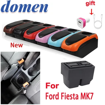 Для Ford Fiesta MK7 Коробка для подлокотников 2009-2023 Центральный магазин Центральная консоль с подстаканником аксессуары для автостайлинга