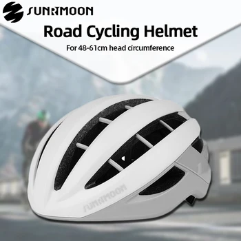 Sunrimoon Дорожный велосипедный шлем Аэродинамика Дышащий велосипедный шлем Встроенный 48-61 см Прочные велосипедные шлемы для взрослых с защитой от столкновений