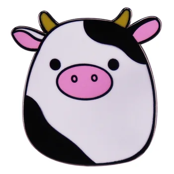 Милая Молочная корова Животное Металлическая Эмаль Рюкзак сумка Значок на Лацкане Брошь Булавка