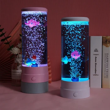 Добавьте красок и веселья в ваше пространство с помощью светодиодного ночника USB Colorful Bubble Fish Lamp для создания расслабляющей атмосферы