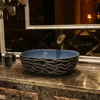 Овальные керамические раковины в античном европейском винтажном стиле, столешница, умывальник, тщеславие, раковина для ванной комнаты, сосуд для мытья посуды