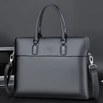 Качественные Сумки 14 Высокого качества, Портфели, Дорожные Офисные мужские сумки на плечо для делового ноутбука, Кожаная Дюймовая мужская сумка для сумок