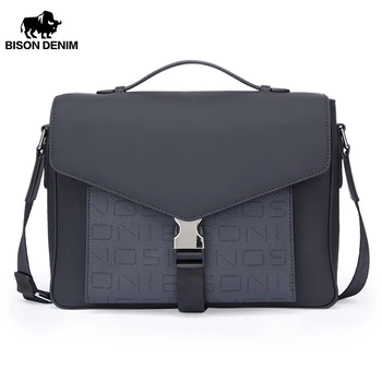 Модная дизайнерская мужская сумка через плечо из денима BISON, деловая рабочая сумка на плечо для мужчин, Классическая кожаная мужская сумка-слинг