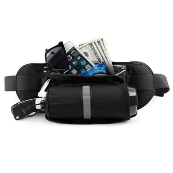 Поясная сумка для марафона с бутылкой воды, телефоном, Спортивная трасса, Верховая езда, Скалолазание, Рыбалка, Мужская поясная сумка, карман для велоспорта