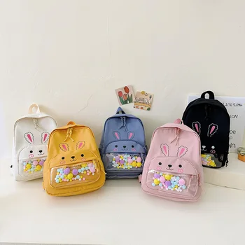 Детский маленький рюкзак, модные школьные сумки для детского сада, Kawaii Bookbag, рюкзак с принтом кролика, мини-рюкзаки для путешествий