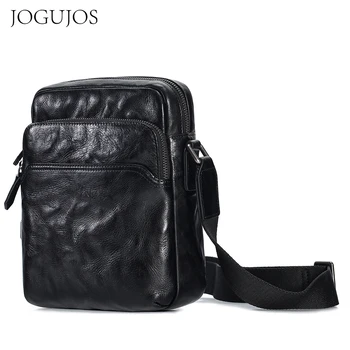 Мужская сумка JOGUJOS из натуральной кожи, модная дорожная сумка через плечо, мужской кошелек, Маленькие сумки-мессенджеры, сумочка для работы, бизнеса