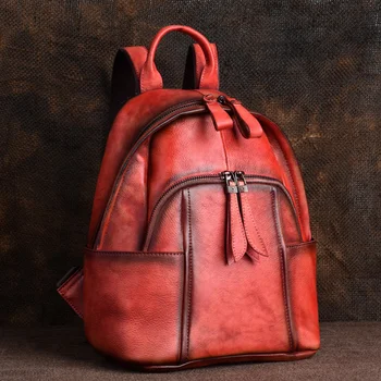 Женский рюкзак из натуральной кожи, сумка с кисточками, рюкзак из натуральной воловьей кожи, сумки для школьных книг, Женский винтажный рюкзак