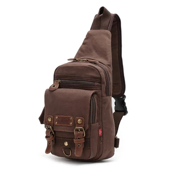 Повседневная мужская нагрудная сумка, холщовая сумка-слинг, многофункциональные маленькие мужские дорожные сумки через плечо, модные сумки через плечо