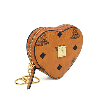 Модный женский кошелек в форме любви, сумка-брелок на молнии, аксессуары, Металлическая цепочка, мини-кошелек из ПВХ с высокой улицей