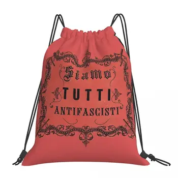 Siamo Tutti Antifascisti - Винтажные Рюкзаки Antifa, Портативные Сумки На Шнурке, Карманная Спортивная сумка на Шнурке Для Путешествий
