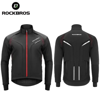 ROCKBROS/ зимняя теплая велосипедная куртка, ветрозащитное водонепроницаемое пальто из термо-флиса, велосипедное джерси, Мужская, женская, MTB, дорожная спортивная велосипедная куртка