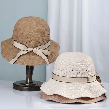 2022, новая модная летняя солнцезащитная рыбацкая шляпа с защитой от ультрафиолета, KK Панама, мужская кепка-ведро с бантом для женщин