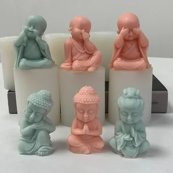 3D Силиконовые формы для украшения дома с изображением Будды и Пальмовых ангелов для изготовления мыла из эпоксидной смолы, Силиконовая форма для гипсовых изделий, Форма для возрождения