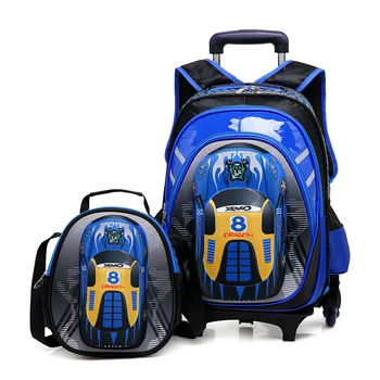 3D школьные сумки на колесиках, рюкзаки для школьной тележки, рюкзак на колесиках, детские школьные рюкзаки на колесиках для мальчиков, детские дорожные сумки