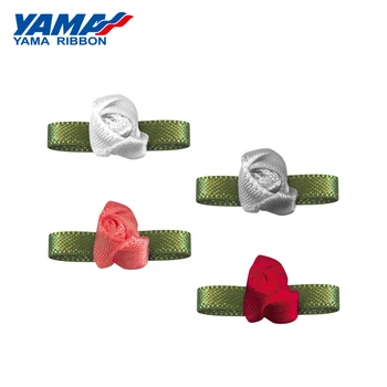 Цветочная лента с листвой YAMA Диаметр 10 мм ± 2 мм, лист 22 мм ± 3 мм, 200 шт./пакет, атласная лента с бутонами для украшения рукоделия, подарочная коробка, упаковка
