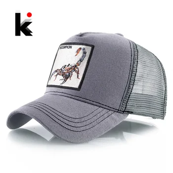 Уличная кепка для дальнобойщиков с нашивкой в виде Скорпиона, Мужская бейсболка в стиле хип-хоп, бейсболка для женщин, модные шляпы-кепки Four Seasons