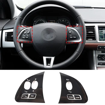 Для Jaguar XF 2012-2015 Серебристая/черная кнопка рулевого колеса автомобиля из нержавеющей Стали, накладка, наклейка, автомобильные аксессуары