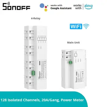 SONOFF SPM WiFi Smart Stackable Power Meter 20A/Gang SPM-4Relay Защита От перегрузки E-WeLink APP Control Поддержка Хранения SD-карт