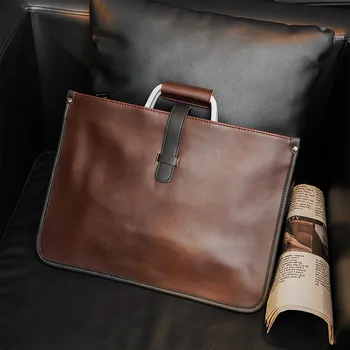 Мужской портфель из натуральной кожи, мужская сумка через плечо, Роскошные деловые портфели, сумка для ноутбука, мужская сумка Высокого качества