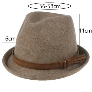 шляпы для женщин, 100% шерстяная лента с бантом, панама, ковбойская пастушья шляпа, однотонная черная бежевая шерстяная шляпа для мужчин, новые сомбреро de mujer