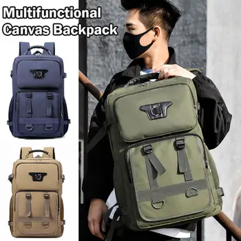 Мужской холщовый рюкзак для путешествий на открытом воздухе в стиле ретро, рюкзак для ноутбука, школьная сумка через плечо