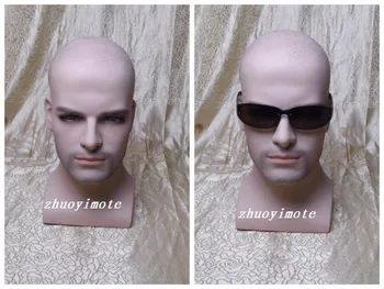 реалистичная мужская голова манекена из стекловолокна большого размера для показа солнцезащитных очков, шляп и париков