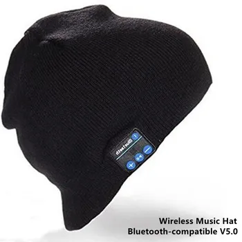 Беспроводная Bluetooth-совместимая Вязаная Зимняя шапка-Бини, Гарнитура, Громкая связь, Mp3 Динамик, Микрофон, Волшебная Музыка, Умная Шапочка для мальчиков, Девочек и взрослых