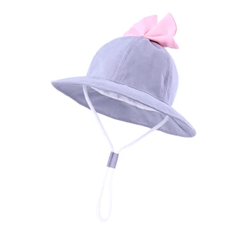 Солнцезащитная шляпа с бантом для маленьких девочек, Широкополые шляпы для младенцев, Летняя пляжная шляпа с защитой от солнца, Регулируемый ремешок для подбородка, Уличная солнцезащитная шляпа