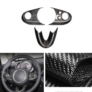 Для Mini Cooper серии F F55 F54/F56/F57 2014 + Наклейка на панель рулевого колеса автомобиля из углеродного волокна