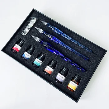 Набор стеклянных ручек с градиентным изменением цвета, креативный подарок, набор для рисования вручную