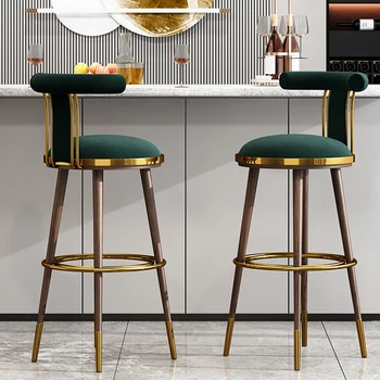 Роскошные барные стулья в скандинавском современном минималистичном стиле, высокие стулья из нержавеющей стали за стойкой регистрации