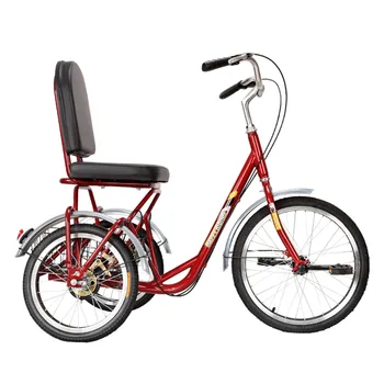 Трехколесный велосипед для пожилых людей с педалью, для отдыха, фитнеса, Заднее колесо с двойным тормозом, нескользящее, износостойкое